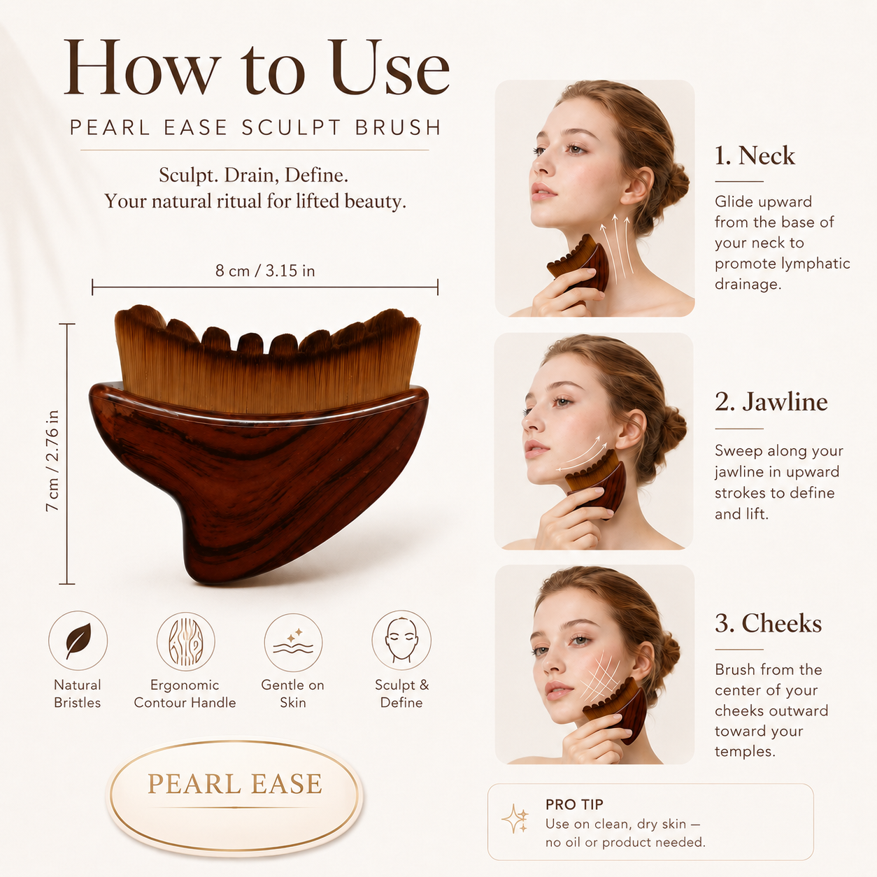 Pearl Ease Sculpt Brush — Lymphatic Contour Edition