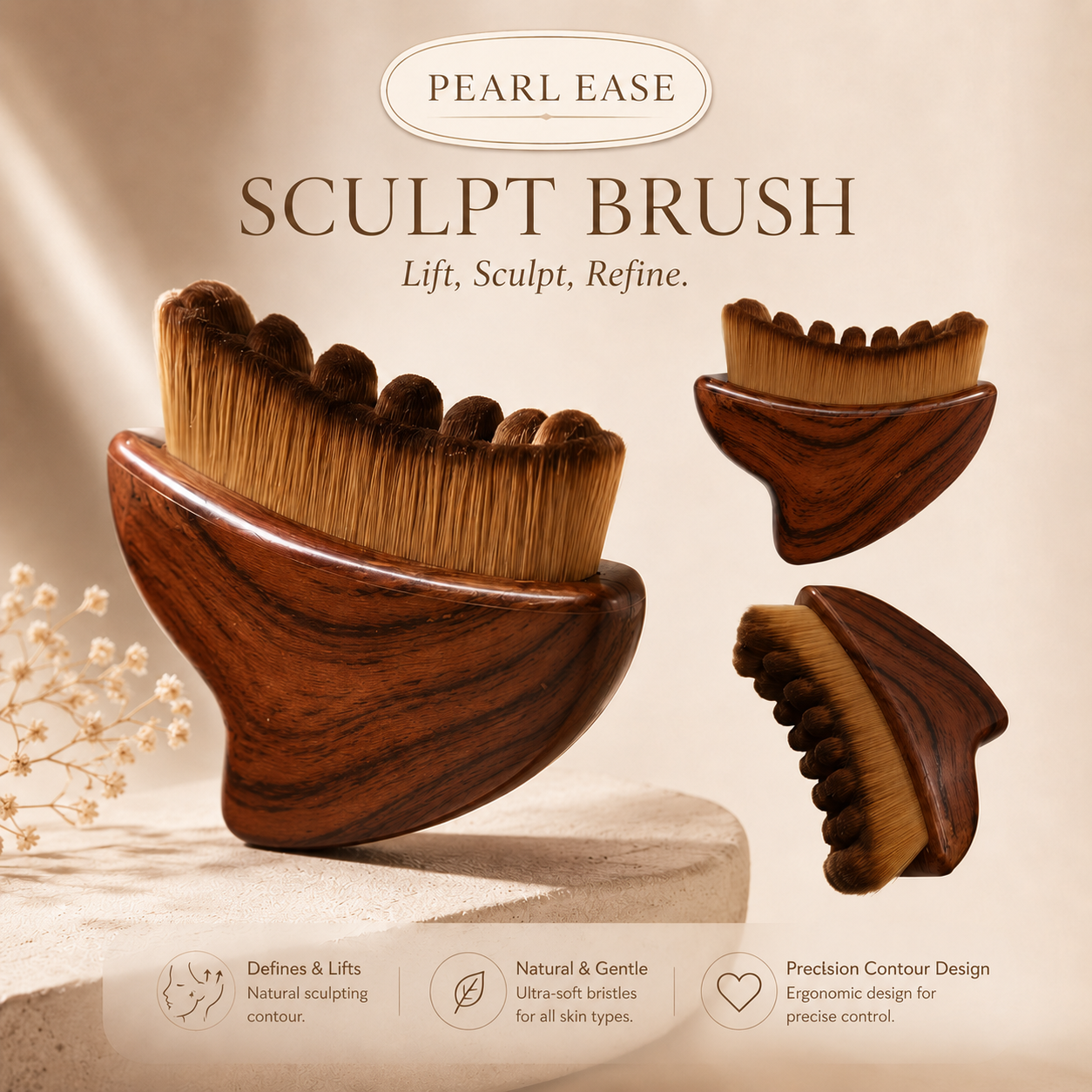 Pearl Ease Sculpt Brush — Lymphatic Contour Edition